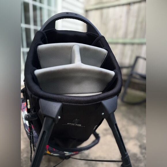 PING HOOFER Lite Black Floral Tropic Hawaii Multi Color Stand Golf Bag Divider - Picture 7 of 15